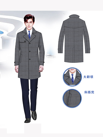 大衣定制，高端時尚男士大衣定制，高級灰色男士大衣